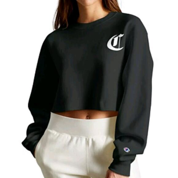 Champion Women's XL Reverse Weave Two Piece Set Cropped Top and Pants Black - Picture 4 of 14